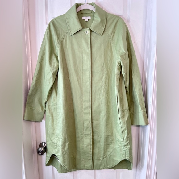 COS Light Green Women's Trench Coat Size 38 - Picture 2 of 13